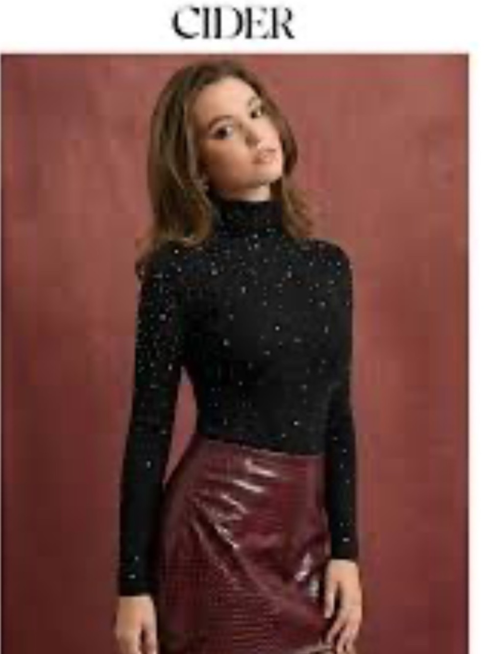 Cider sparkle ruffle top and sleeves Long Sleeve sweater